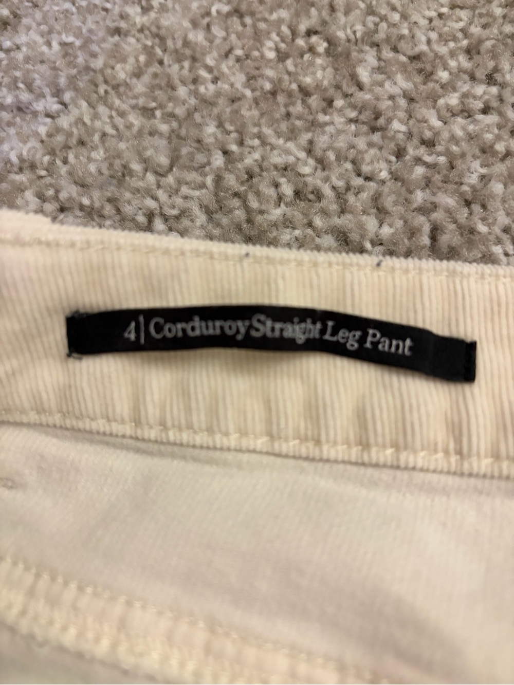 Talbots Cream Corduroy Waistband Pants - Picture 4 of 5
